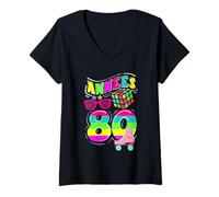Femme Soirée années 80 Vintage Quatre-Vingt rétro années 80 T-Shirt avec Col en V