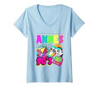 Femme Soirée années 90 Vintage Quatre-Vingt-dix rétro années 90 T-Shirt avec Col en V