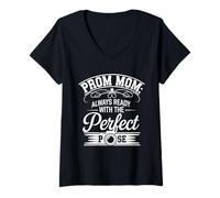 Femme Soirée de bal de promo maman bal reine maman préparation maman tâches T-Shirt avec Col en V