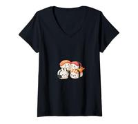 Femme Soirée Selfie Kawaii Sushi T-Shirt avec Col en V