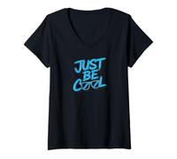 Femme Sois cool, dicton graphique T-Shirt avec Col en V