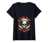 Femme Sois Gentil avec Moi, Je Cuisine Ton Chef T-Shirt avec Col en V