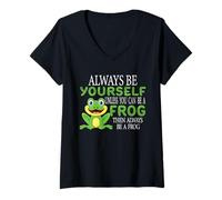 Femme Sois toi-même, sauf si tu peux être une grenouille pour les amoureux des grenouilles T-Shirt avec Col en V