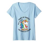 Femme Sois toi-même, sauf si tu Peux être Une Licorne T-Shirt avec Col en V