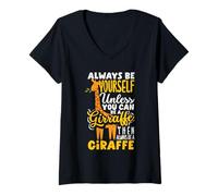 Femme Sois Toujours toi-même, sauf si tu Peux être Une Girafe drôle T-Shirt avec Col en V