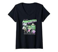 Femme Solar Opposites Character Group Weird Neighbors Cartoon T-Shirt avec Col en V