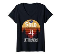 Femme Sold est mon agent immobilier de 4 lettres préféré, agent immobilier T-Shirt avec Col en V