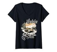 Femme Soldats allemands de Pilote de Char de la Seconde Guerre T-Shirt avec Col en V