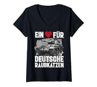 Femme Soldats de Chars allemands T | Soldats de troupes de Chars T-Shirt avec Col en V