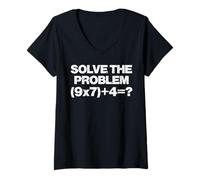 Femme Solve The Problem Math 67 Meme 6 7 Costume Enfants Garçons Jeunes T-Shirt avec Col en V