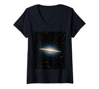 Femme Sombrero Galaxy M104 Astronomie Space Lovers T-Shirt avec Col en V