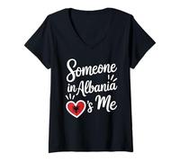 Femme Someone in Albania Loves Me Albanian T-Shirt avec Col en V