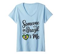 Femme Someone in Brazil Loves Me Brazilian T-Shirt avec Col en V