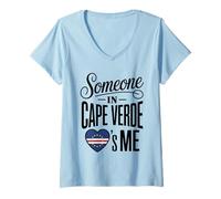 Femme Someone in Cape Verde Loves Me Heart Flag T-Shirt avec Col en V