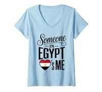 Femme Someone in Egypt Loves Me Egyptian Flag Love T-Shirt avec Col en V