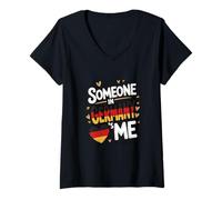 Femme Someone in Germany Loves Me Heart Flag Romantic T-Shirt avec Col en V