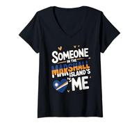 Femme Someone in The Marshall Islands Loves Me T-Shirt avec Col en V