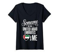 Femme Someone in The United Arab Emirates Loves Me T-Shirt avec Col en V