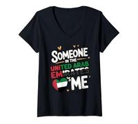 Femme Someone in The United Arab Emirates Me Dubai Abu Dhabi T-Shirt avec Col en V