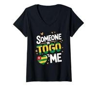 Femme Someone in Togo Loves Me Long Distance Love T-Shirt avec Col en V
