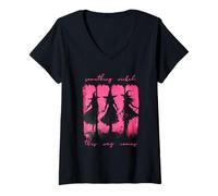Femme Something Wicked This Way Comes Sorcières Halloween T-Shirt avec Col en V