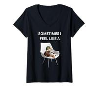 Femme Sometimes I Feel Like A Sitting Duck Humour for Animal Lovers T-Shirt avec Col en V