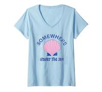 Femme Somewhere Under The Sea T-Shirt avec Col en V