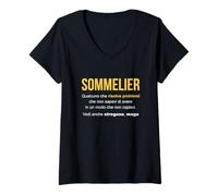 Femme Sommelier Définition | Sommelier Cadeau T-Shirt avec Col en V