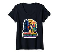 Femme Son Amour n'a jamais vacillé T-Shirt avec Col en V