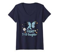 Femme Son Combat est Mon Combat, Fille T-1D T-Shirt avec Col en V