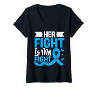 Femme Son Combat est Mon Combat T-Shirt avec Col en V