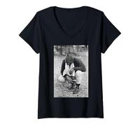 Femme Sonny Liston Entraînement pour Muhammad Ali Champion Boxe Fight T-Shirt avec Col en V