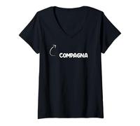 Femme Sono Compagna Divertente Compagnia Personaggio T-Shirt avec Col en V