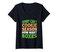 Femme Sorry Can't Cookie Season How Many Boxes T-Shirt avec Col en V