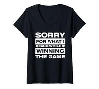 Femme Sorry for What i Said Jeu de société Jeu de société Jeu de société T-Shirt avec Col en V