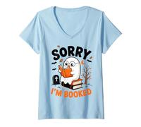 Femme Sorry I am Booked Reading Nerd for Bookworms Cadeau Homme Femme T-Shirt avec Col en V