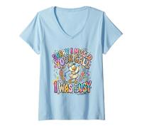 Femme Sorry I Missed Your Call I Was Busy Golf Duck T-Shirt avec Col en V