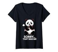 Femme Sorry That Was Me Panda Funny Pet Blague Humour T-Shirt avec Col en V