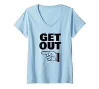 Femme Sortez T-Shirt avec Col en V