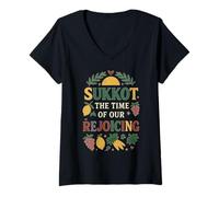 Femme Souccot The Time of Our Rejoicing T-Shirt avec Col en V
