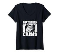 Femme Souffrant Aye Ayedentity Crisis Funny Aye-Aye Primate Lovers T-Shirt avec Col en V