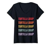 Femme Soupe Tortilla T-Shirt avec Col en V
