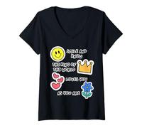 Femme Souriez et sachez Que Le Roi Vous Aime Jésus est Mon Roi chrétien T-Shirt avec Col en V