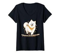 Femme Sourire Parce Que Je m'en sors avec Tout T-Shirt avec Col en V
