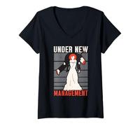 Femme sous la Nouvelle Gestion du Mariage du Mariage de Certificat T-Shirt avec Col en V