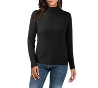 Femme sous Vetement Solide Ajustée Pulls Col Roulé Manches Longues Chaud Hiver Base Layer élastique Sweatshirt et élégant sous Pull Haut Toucher Doux et Souple (Black, M)