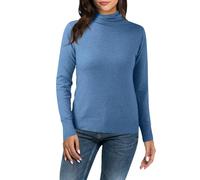 Femme sous Vetement Solide Ajustée Pulls Col Roulé Manches Longues Chaud Hiver Base Layer élastique Sweatshirt et élégant sous Pull Haut Toucher Doux et Souple (Blue, XXL)