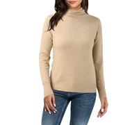 Femme sous Vetement Solide Ajustée Pulls Col Roulé Manches Longues Chaud Hiver Base Layer élastique Sweatshirt et élégant sous Pull Haut Toucher Doux et Souple (Khaki, S)