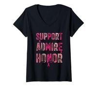 Femme Soutenez Admire Honor The Fighters Survivors Taken T-Shirt avec Col en V