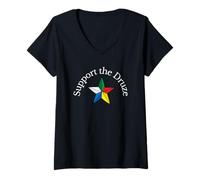 Femme Soutenez Le Drapeau Traditionnel Druze Star Culture Pride T-Shirt avec Col en V